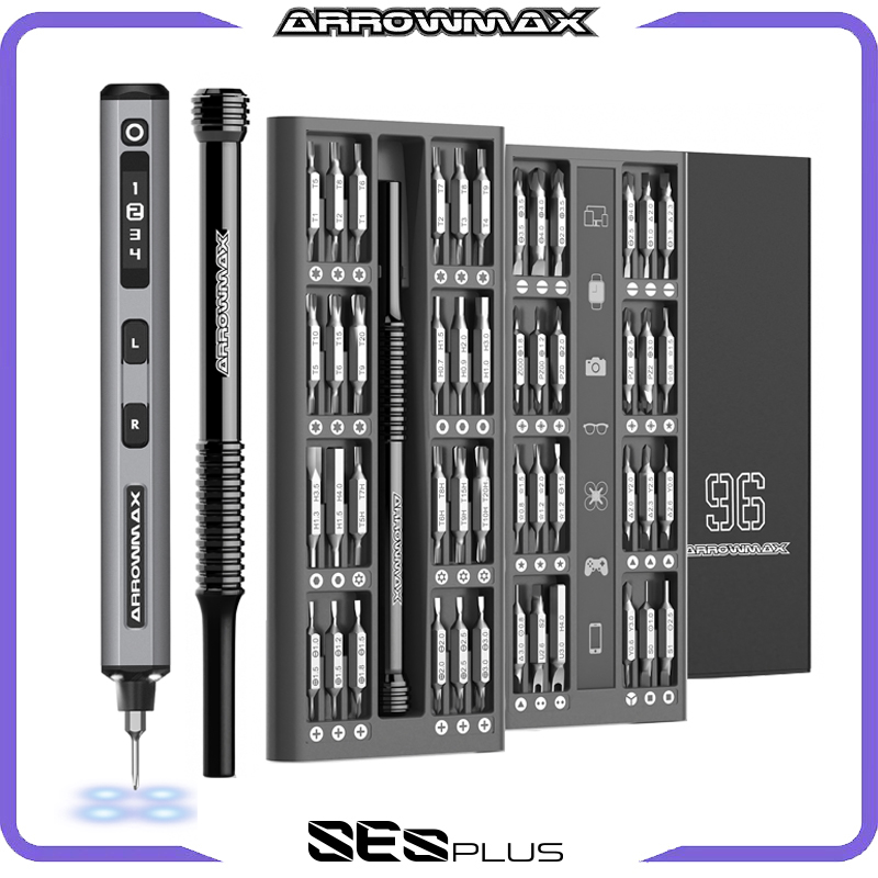 Electric Screwdriver Rechargeable Usb - Zestaw precyzyjnych wkrętaków elektrycznych ARROWMAX z
