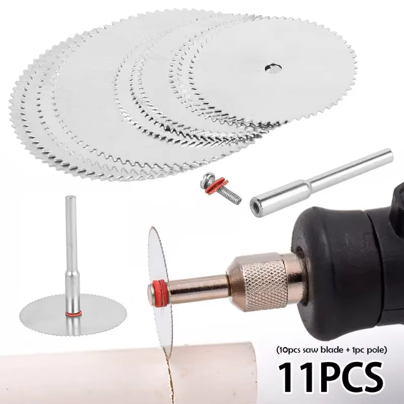 Cordless Rotary Tool Kit Accessories - 11-częściowy zestaw akcesoriów do mikro-pilarek okrągłych,