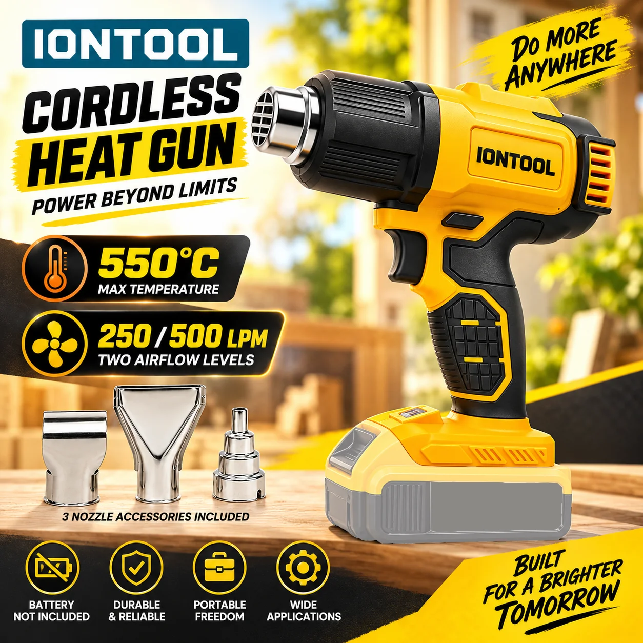 Cordless Heat Gun For Shrink Tubing - IONTOOL – bezprzewodowy opalarka 550. ℃