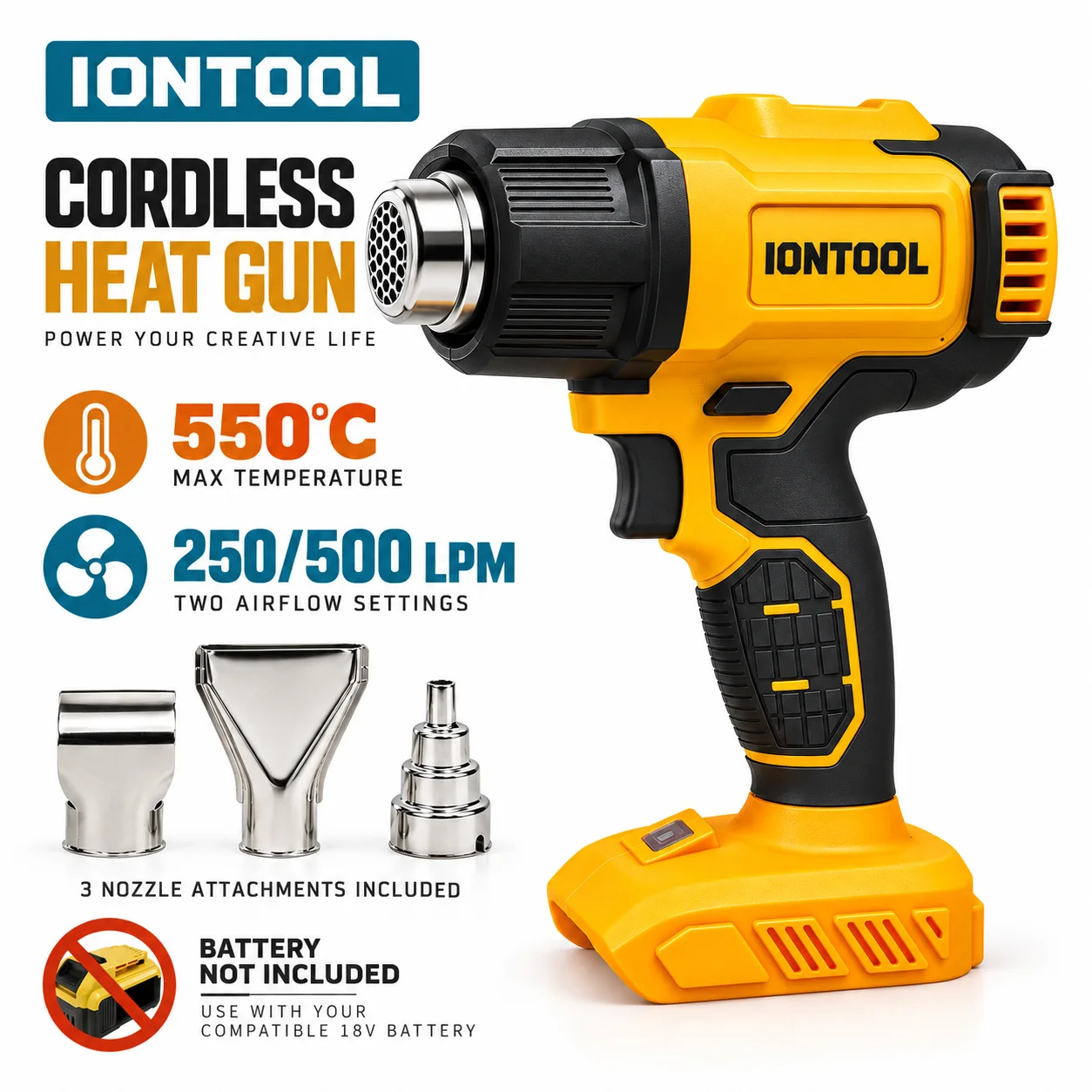 Cordless Heat Gun For Shrink Tubing - IONTOOL – bezszczotkowy, akumulatorowy opalarka o