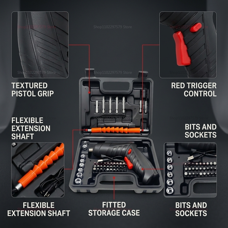 47-częściowy zestaw akumulator – Electric Screwdriver Rechargeable Usb recenzja i cena