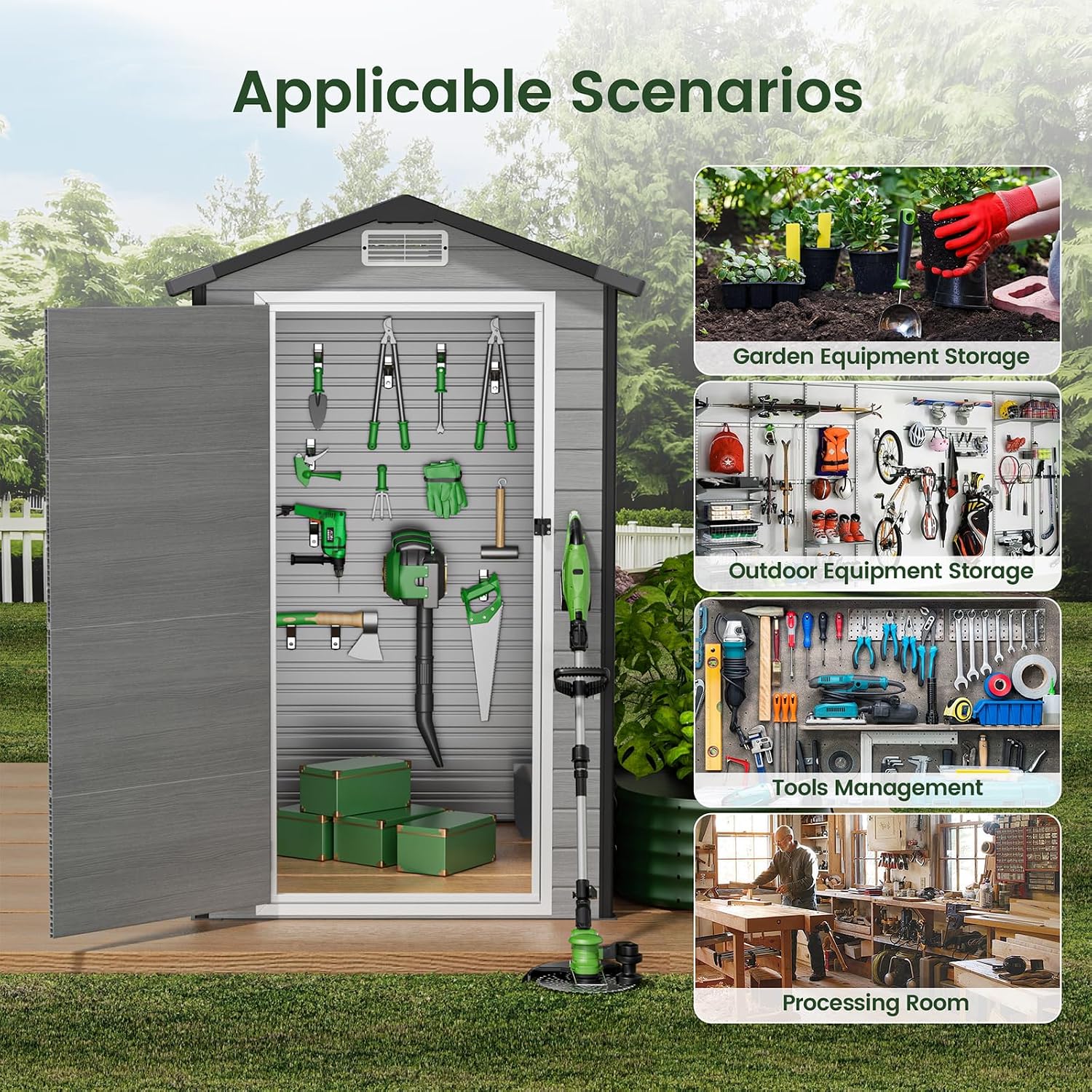Zewnętrzny schowek z podłogą,  – Garden Tools recenzja i cena