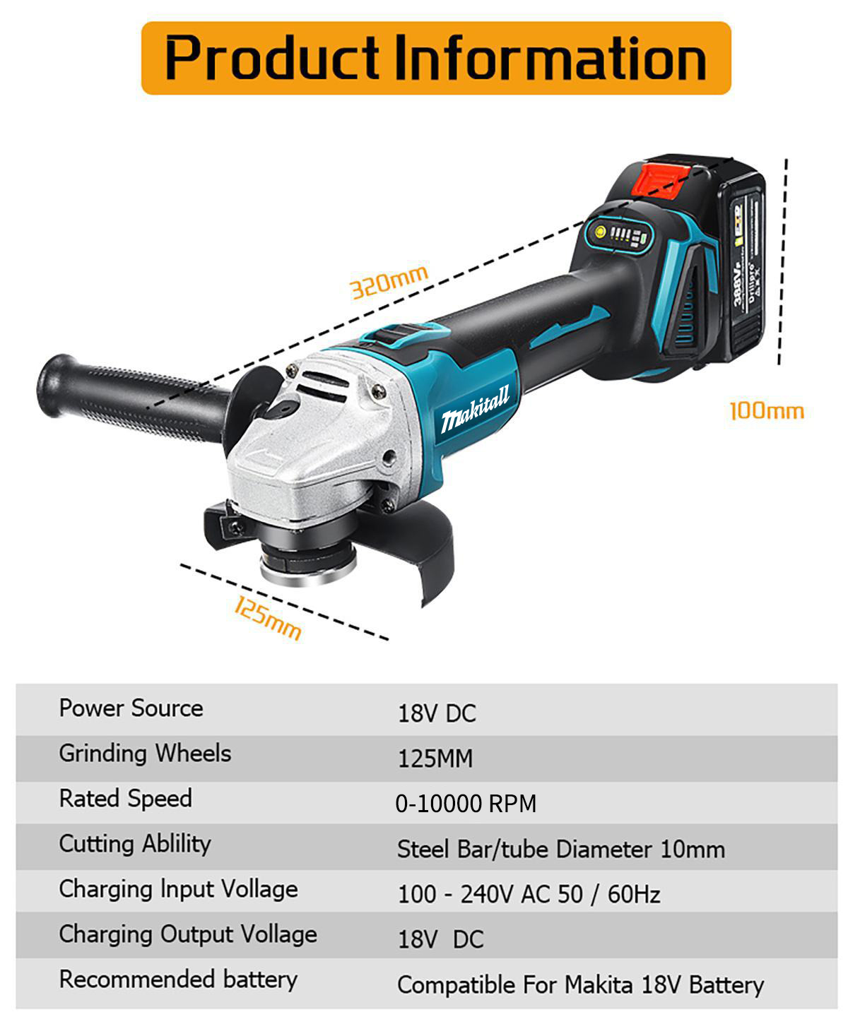 Szlifierka kątowa bezszczotkow – Brushless Angle Grinder Battery Powered recenzja i cena